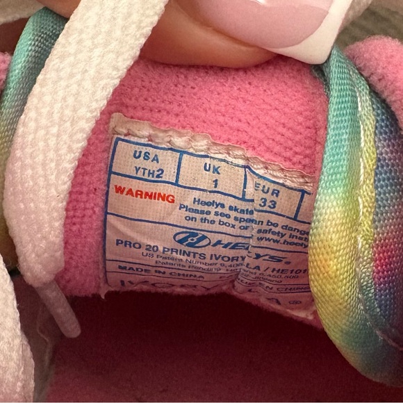 Heelys Youth Girls Pro 20 Prints Ivory Ella Wheels Skate Sneaker Shoes - Picture 7 of 7